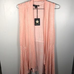 Orange sleeveless jacket/cardigan